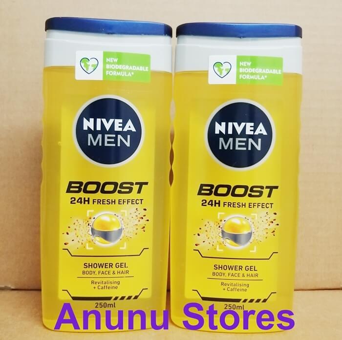 Nivea MEN Boost Shower Gel - 2 x 250ml